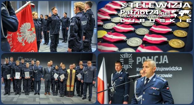 [VIDEO] Nowi lubuscy policjanci złożyli ślubowanie, a doświadczeni funkcjonariusze odebrali odznaczenia